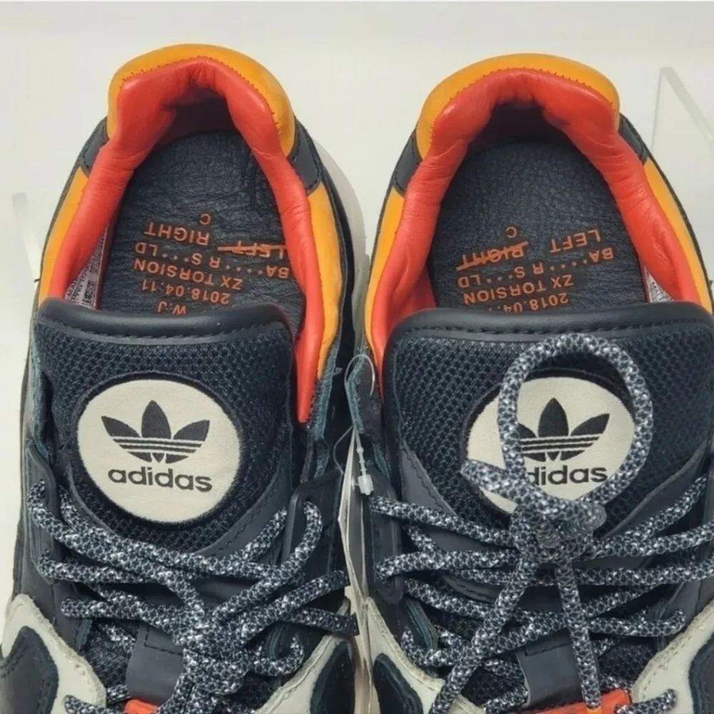 Adidas ZX Torison Men's Size 5 EE5553 Core Black Orange Bold Green Sneakers New